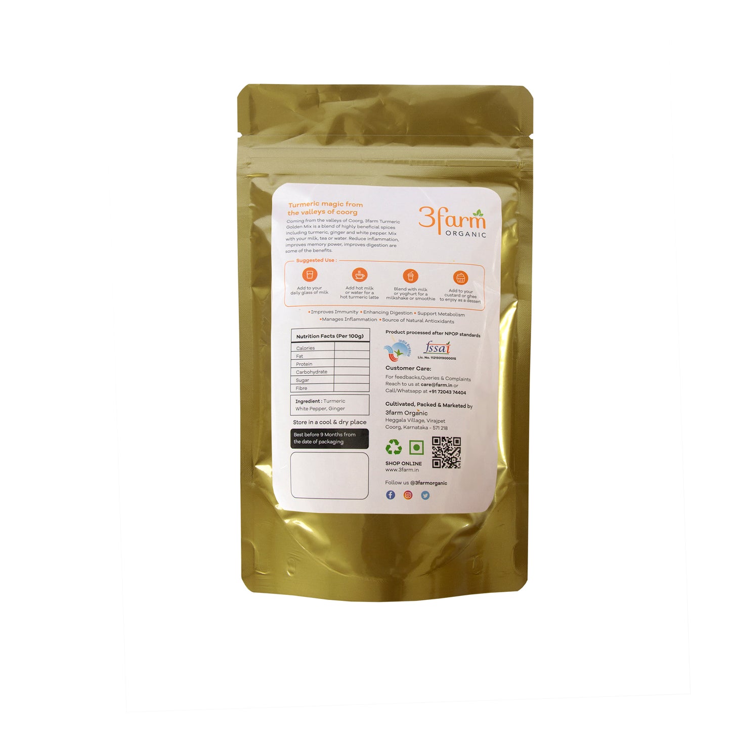 Turmeric Golden Mix | Health Drink | Immunity Booster | 100% Organic (125g)